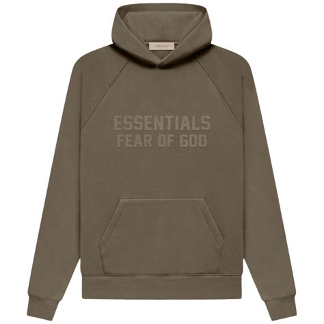 fear of god essentials wood hoodie|essentials heavyweight hoodie.